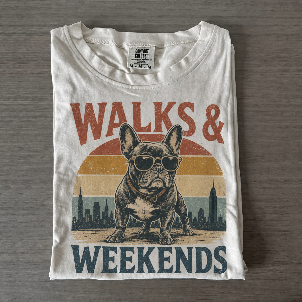Frenchie Walks And Weekends T-shirt