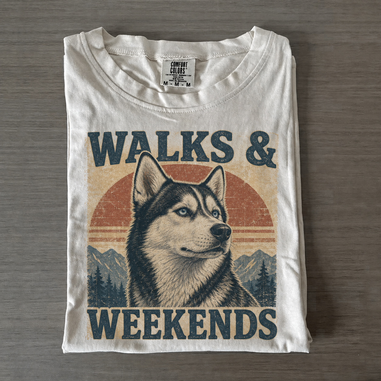 Husky Walks And Weekends T-shirt