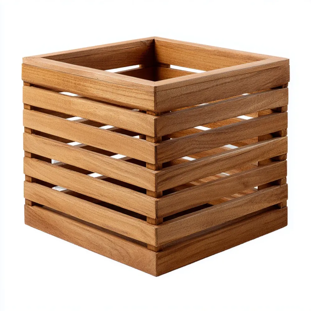 Jardinera de Madera Cuadrada 30x30x40 cm – Marrón – Estilo Moderno