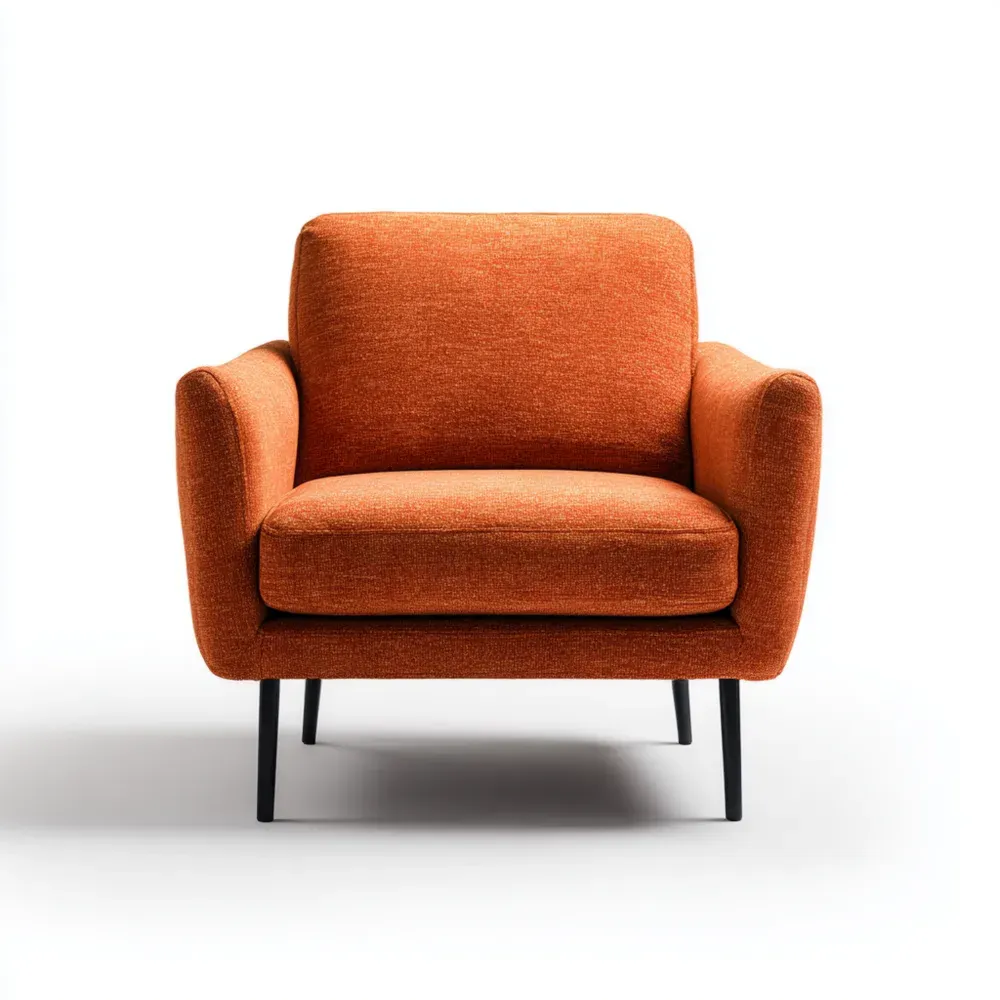 Sillón Tapizado Tela 100x90x85 cm – Naranja – Diseño Moderno