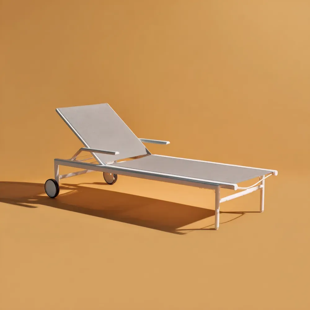 Tumbona de jardín de metal 190x65x30 cm - Blanco - Diseño Ergonómico