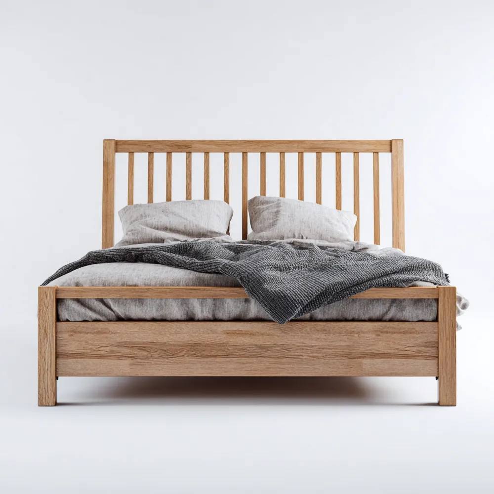 Cama Doble Madera de Roble 200x150x100 cm - Diseño Moderno