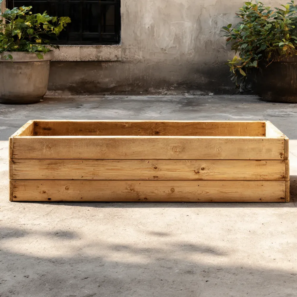 Cama de Cultivo de Madera (120x60x30 cm) - Natural - Rústico