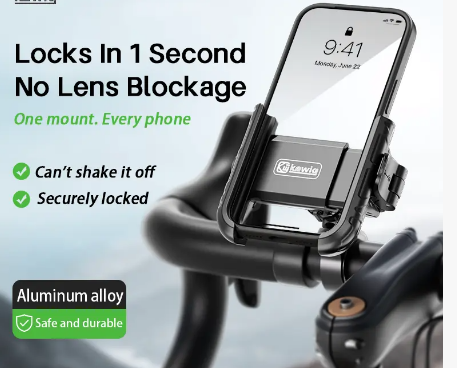 KEWIG M29  Bike Phone Mount, Aluminum Anti-Theft Handlebar Cell Phone Holder, 360° Rotation, One-Hand Quick Lock/Release for 5.2-7.2" iPhone & Android, Fits Bicycle, Scooter.phone holder for car car phone mount Motorcycle Accessories Motorcycle Stand