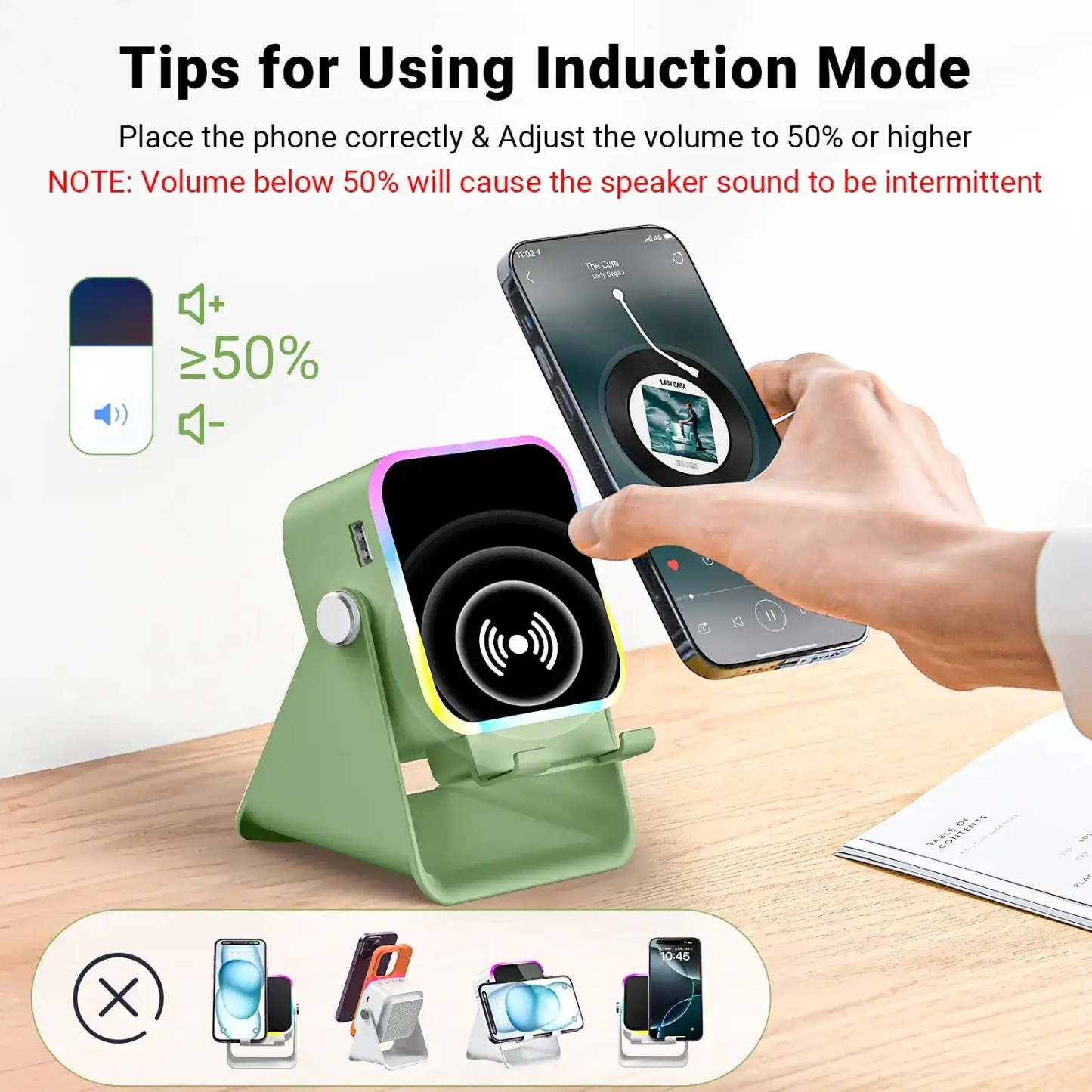 Instant Sensory Boost Wireless Induction Bluetooth Speaker