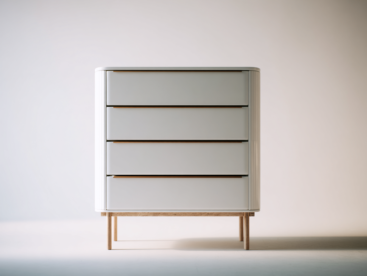 Mesitas de noche con 4 cajones y patas de madera 60x40x70 cm - blanco - diseño moderno para dormitorio-Homiupmart