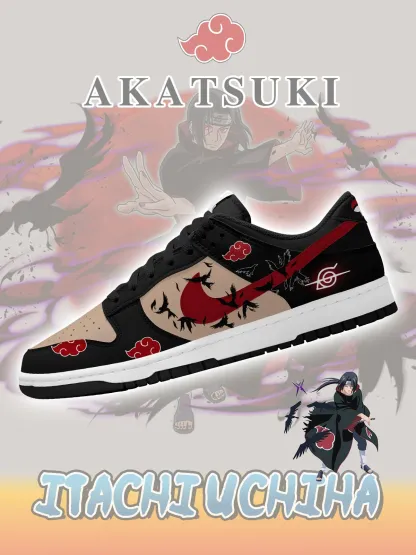 Akatsuki Itachi Uchiha V.6 Custom Court-Low Sneakers