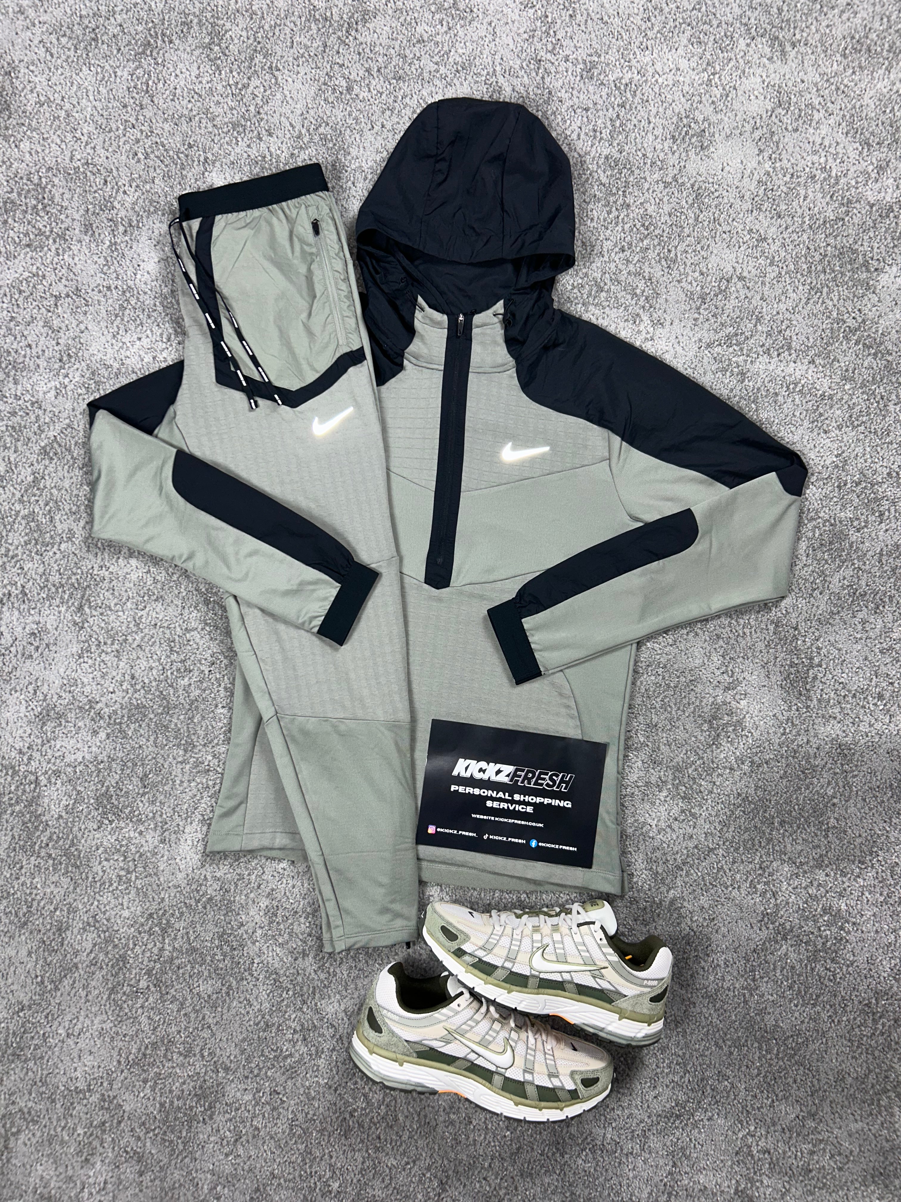 Nike Performance Half Zip Light Khaki Green Tracksuit