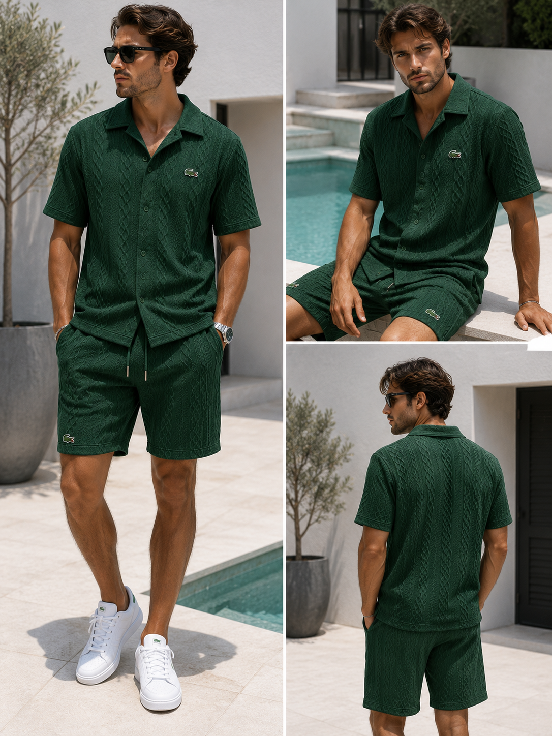 Lacoste Royal Cable Knit Set Green Edition