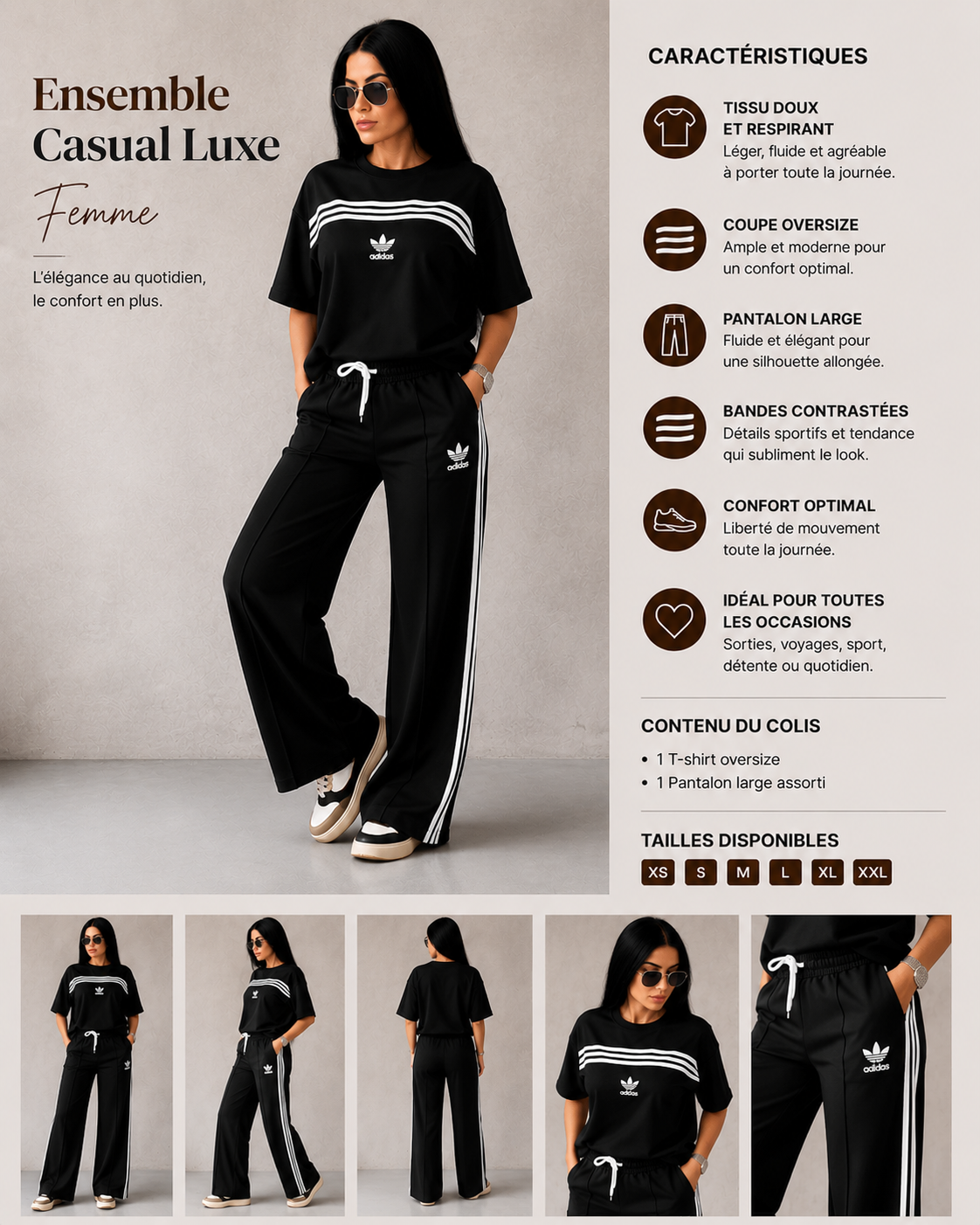 Ensemble Casual Luxe Femme
