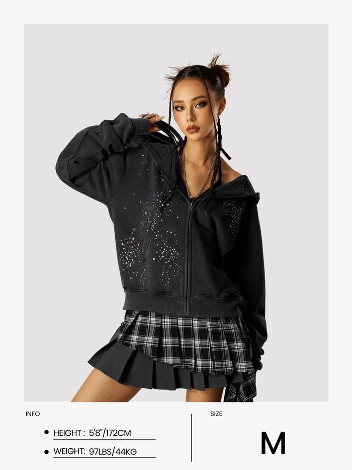 Aelfric Eden Hotfix Rhinestone Star Zip Up Hoodie Vintage Washed Hoodies Streetwear Hooded Sweatshirts Jackets Unisex zip up hoodie,father'sdaygifts Aelfric Eden Hotfix Rhinestone Star Zip Up Hoodie Vintage Washed Hoodies Streetwear Hooded Sweatshirts Jackets Unisex zip up hoodie,father'sdaygifts