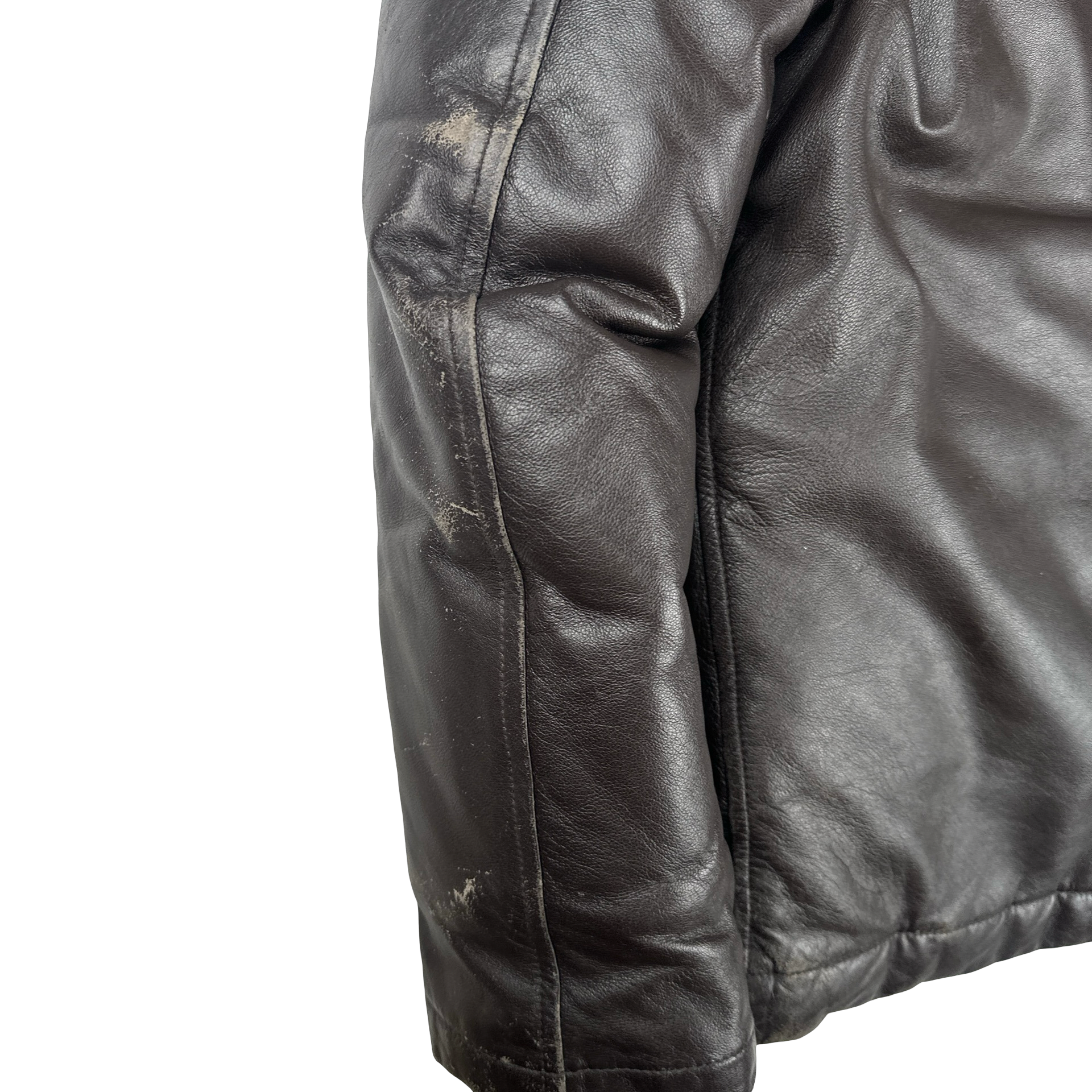 BAPE Nigo Era Brown Heavyweight Leather Fur Hooded Down Filled Jacket