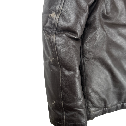 BAPE Nigo Era Brown Heavyweight Leather Fur Hooded Down Filled Jacket