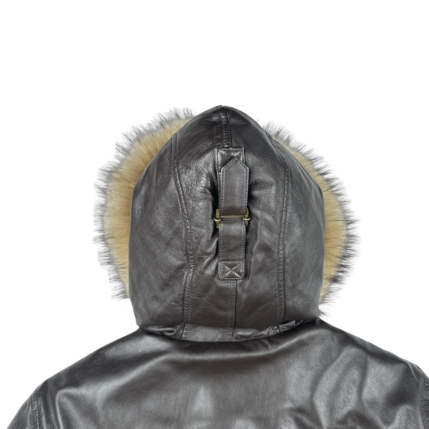 BAPE Nigo Era Brown Heavyweight Leather Fur Hooded Down Filled Jacket