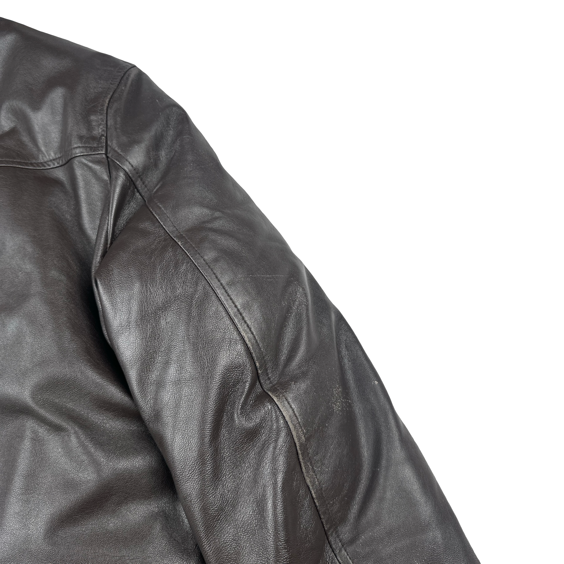 BAPE Nigo Era Brown Heavyweight Leather Fur Hooded Down Filled Jacket