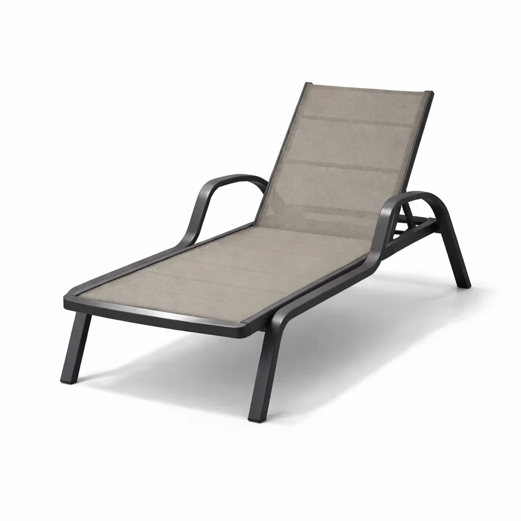 Gartenliege Metall Textilgewebe Grau Verstellbar 195x65x90 cm