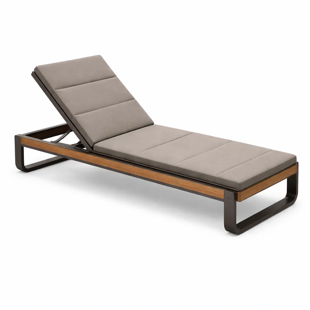 Gartenliege Aluminium Polyacryl Taupe Verstellbar