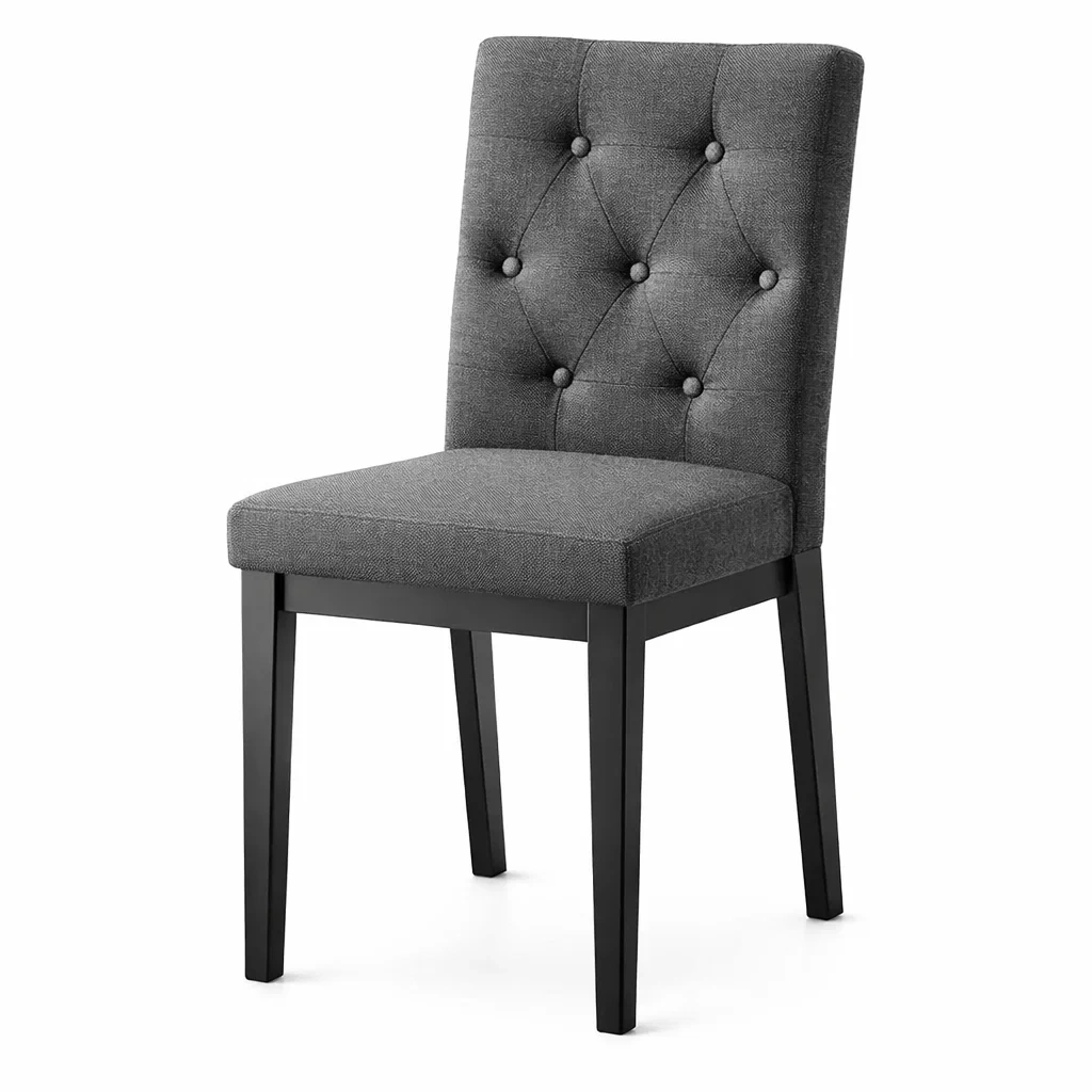 Essstuhl Holzrahmen Polyester Grau