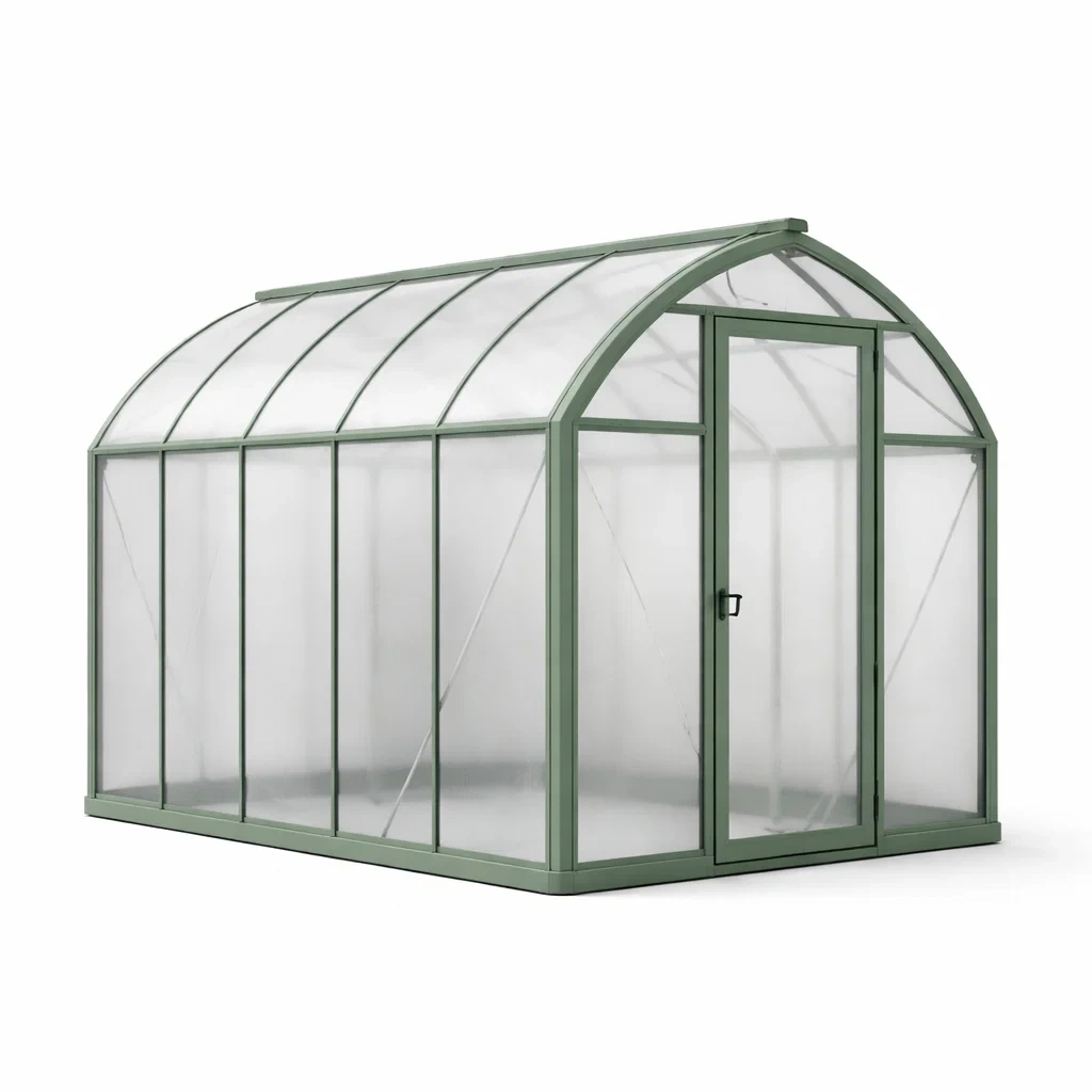 Gewächshaus Aluminium Polycarbonat Grün 308x190x195 cm
