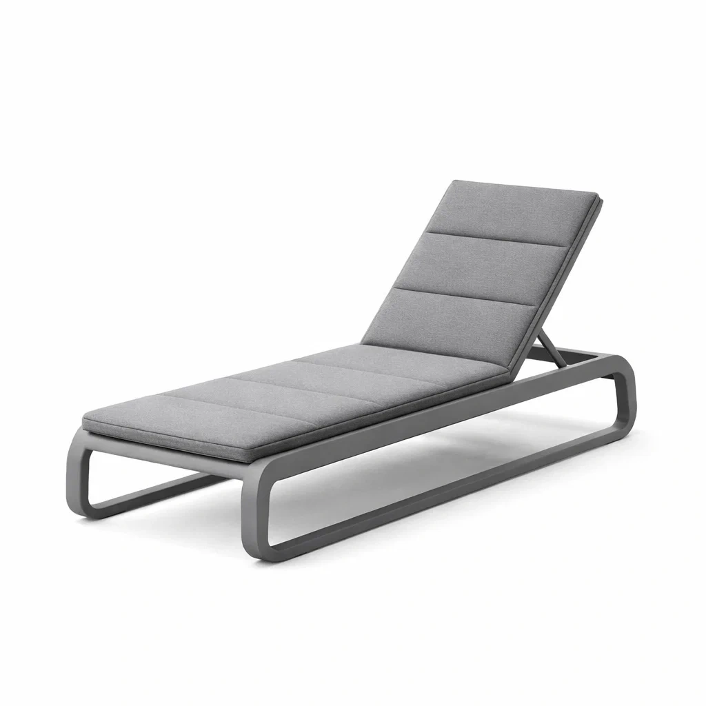 Gartenliege Aluminium Polyestergewebe Grau Verstellbar 195x65x40 cm