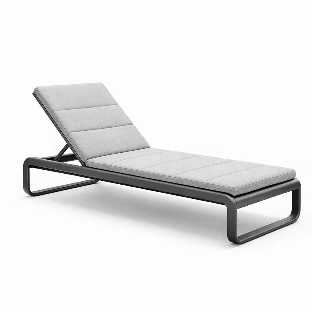 Gartenliege Aluminium Polyesterstoff Grau Verstellbare Rückenlehne