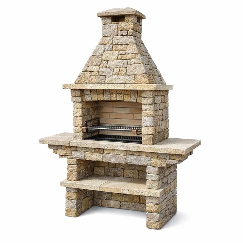 Grillkamin Naturstein Edelstahlrost