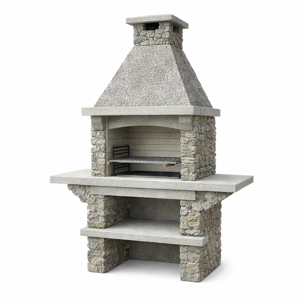 Grillkamin Beton Naturstein Grau