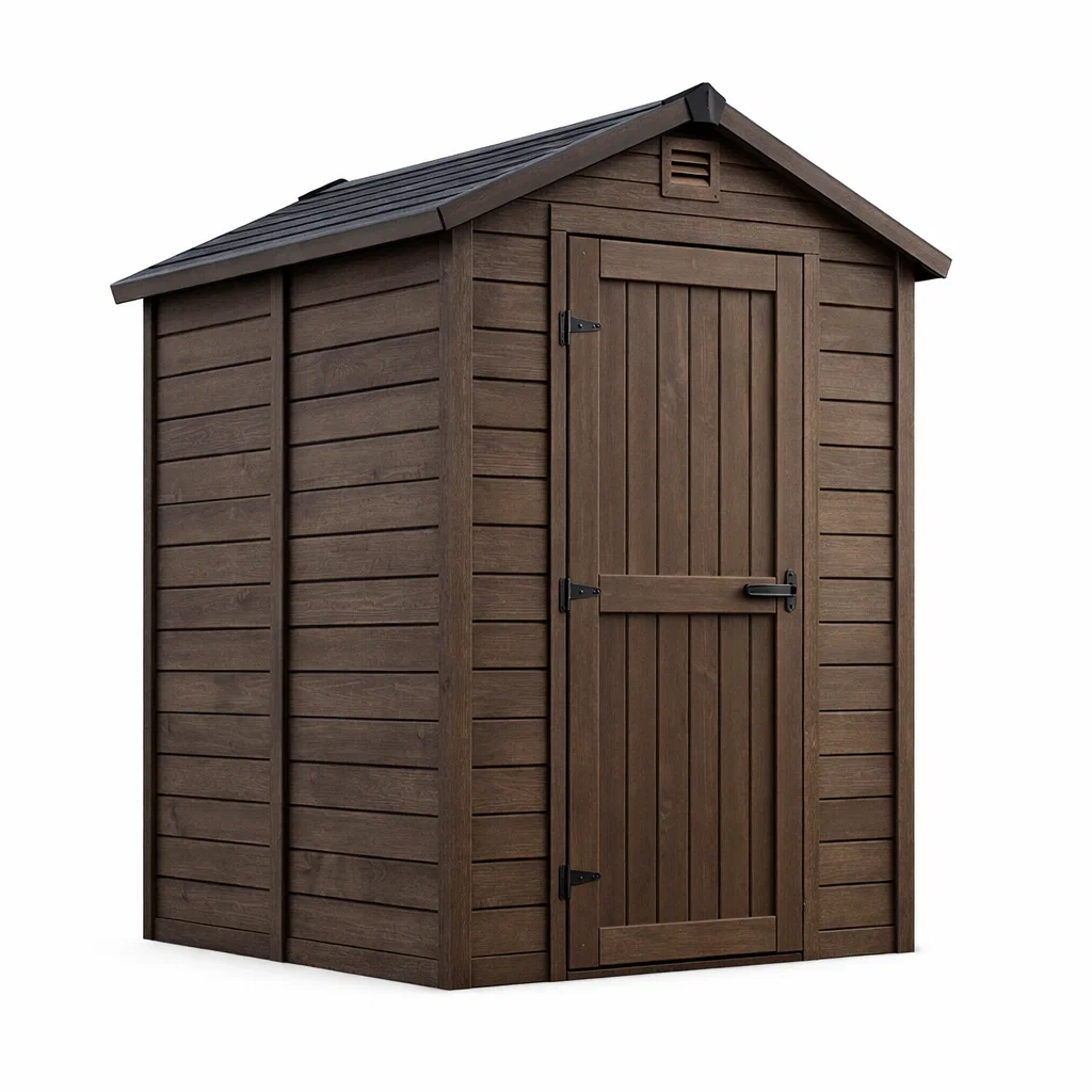 Gartenhaus Kunststoff Holzoptik Braun 190x130x215 cm