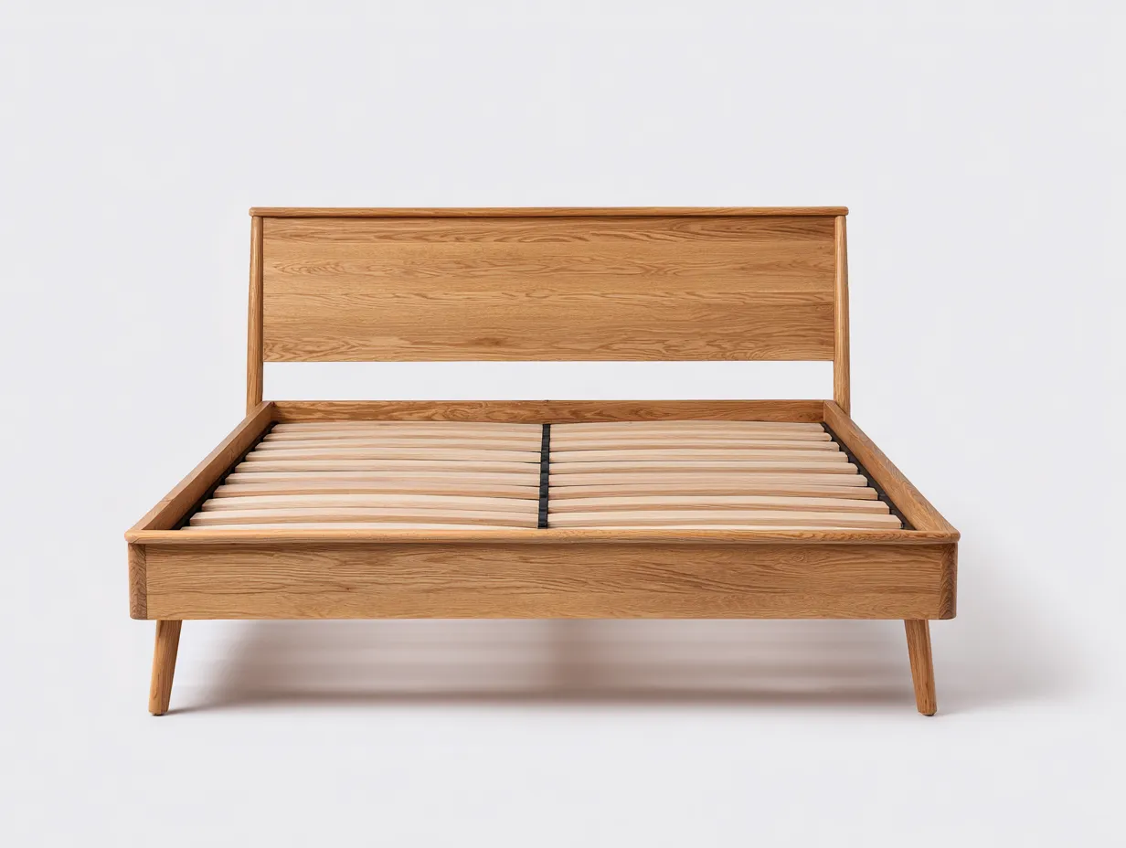 Doppelbett-Holz-208x186x92 cm-Natur-Skandinavisch-Nookgoly