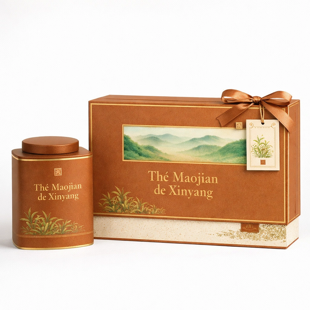 Coffret de th vert Xinyang Maojian 200 g avec bo?te mtallique-cozexa