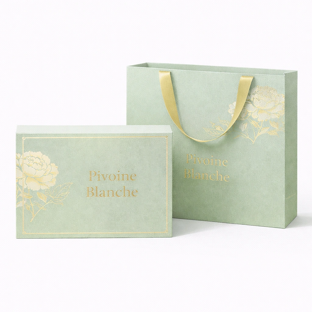 Th Blanc Pivoine Blanche (Bai Mu Dan) ?C Coffret Cadeau avec Sac (Vert Clair)-cozexa