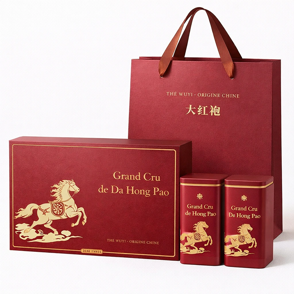 Coffret de th oolong Da Hong Pao 2  60 g avec sac rouge-cozexa