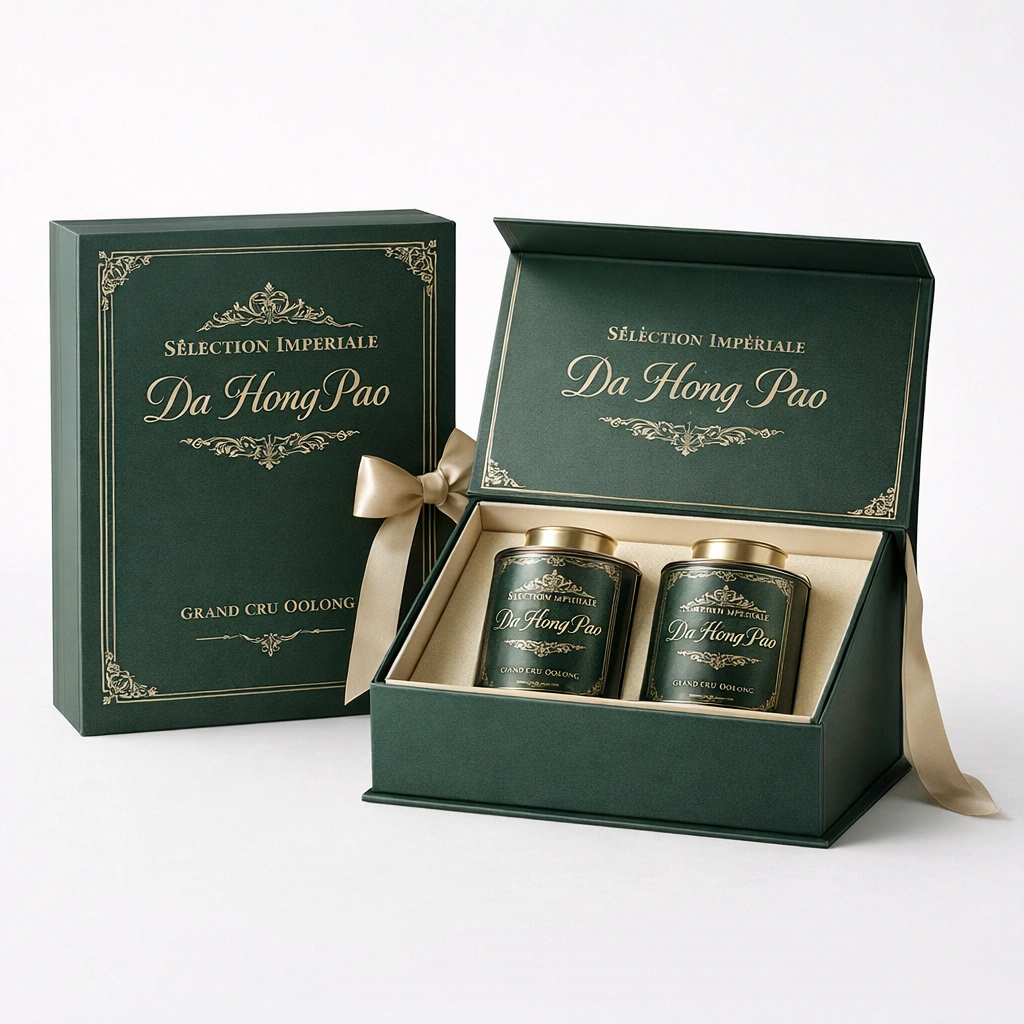 Coffret de th oolong Da Hong Pao 2  70 g avec bo?tes mtalliques-cozexa