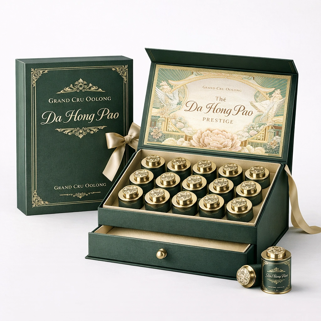Coffret assortiment de th oolong Da Hong Pao 12  10 g en bo?tes-cozexa