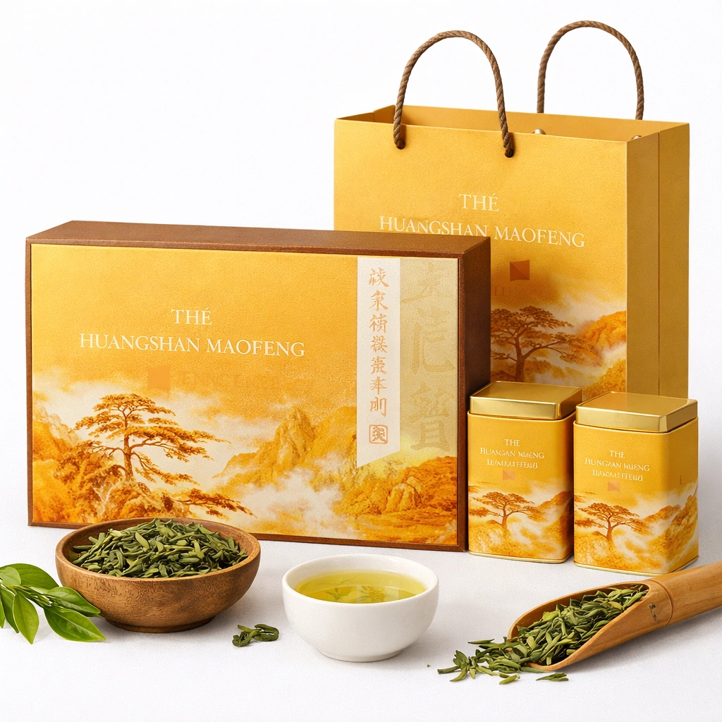 Coffret de th vert Huangshan Maofeng 250 g avec 2 bo?tes mtalliques-cozexa