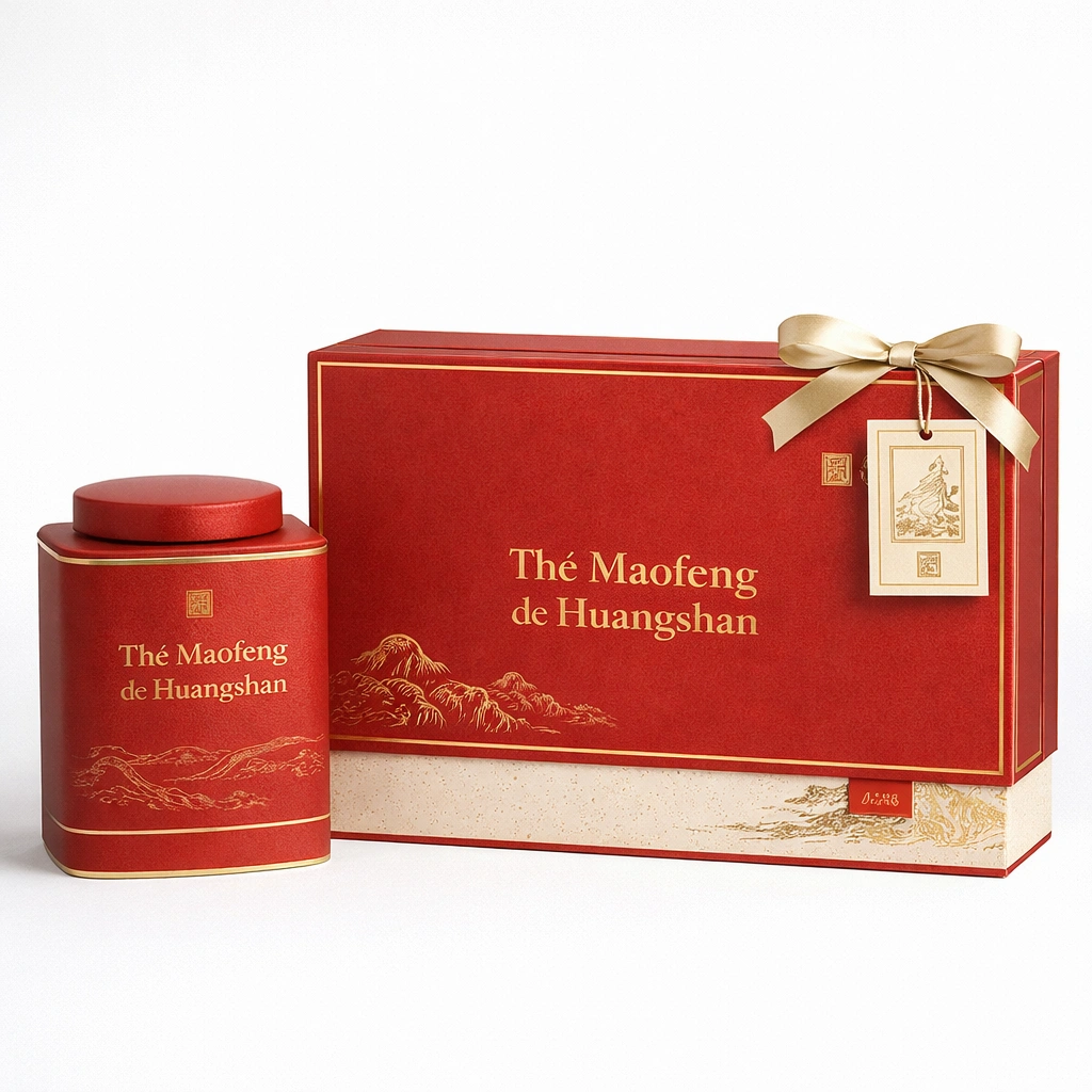 Coffret de th vert Huangshan Maofeng 200 g avec bo?te mtallique-cozexa