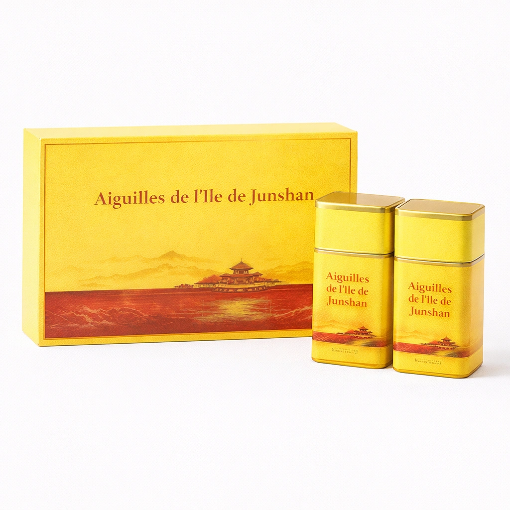 Coffret de th jaune Junshan Yinzhen 250 g avec 2 bo?tes mtalliques-cozexa