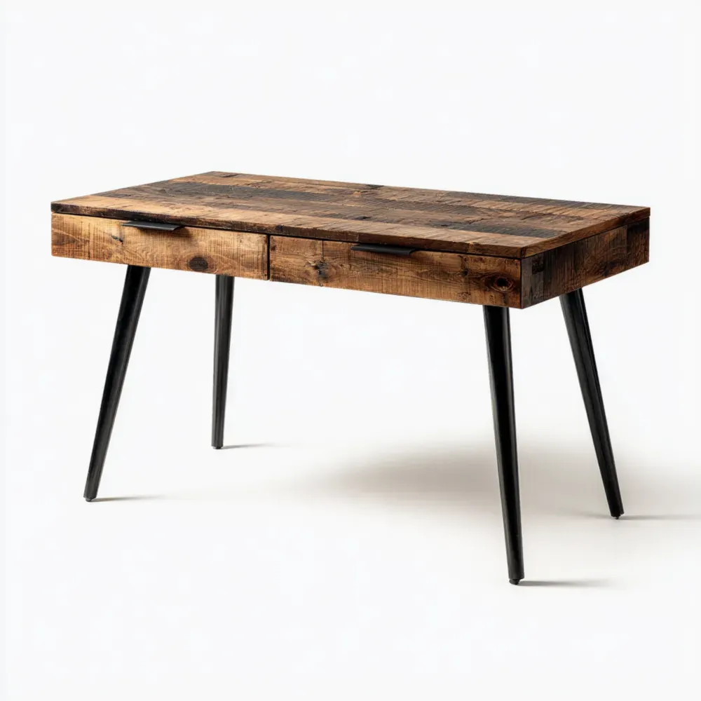 Escritorio de madera reciclada 120x60x75 cm - Estilo industrial