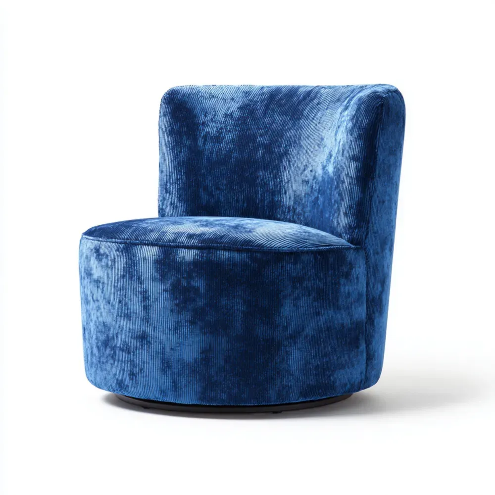 Sillón de terciopelo Azul 70x70x80 cm - Estilo moderno