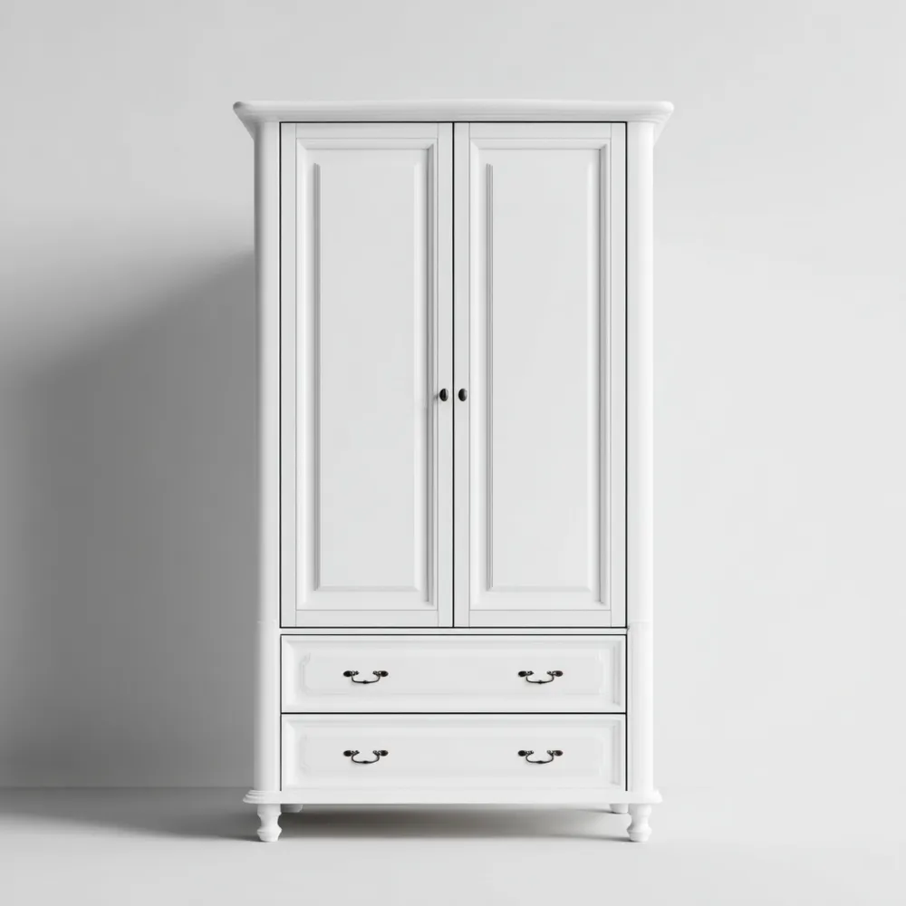 Armario de Madera Blanco Clásico 180x100x50 cm – Diseño Elegante