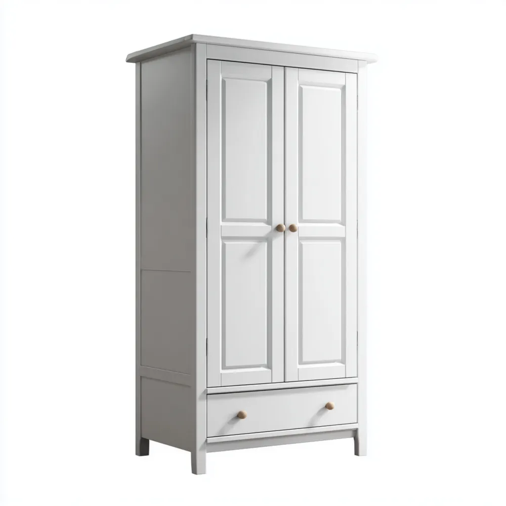 Armario de Madera Blanco 190x80x50 cm – Diseño Clásico