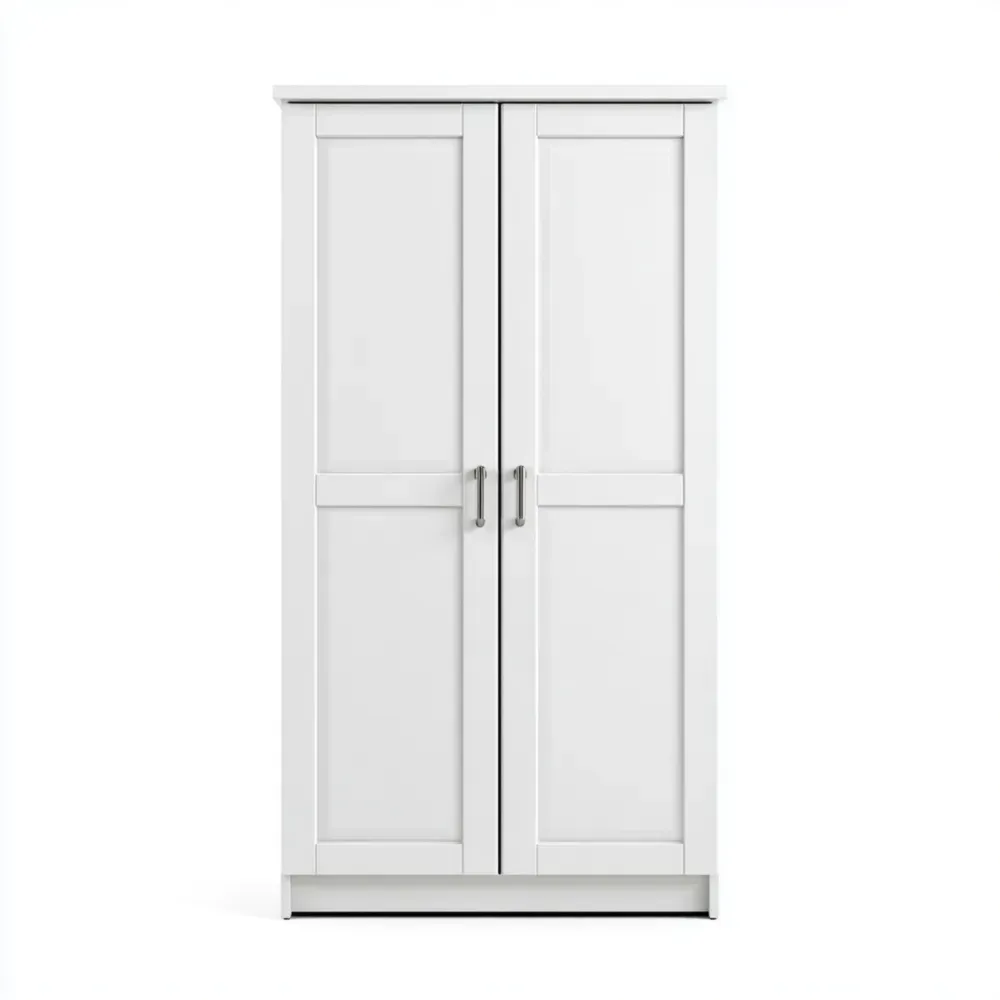 Armario de madera 80x180x50 cm – Blanco – Diseño moderno