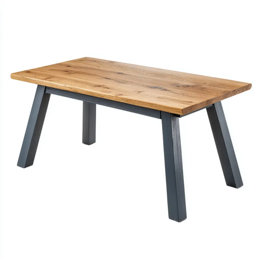 Mesa de comedor de madera 150x80x75 cm - Roble/Negro - Diseño Industrial