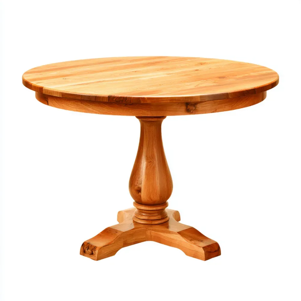 Mesa de comedor redonda de madera maciza 100x100x75 cm - Natural