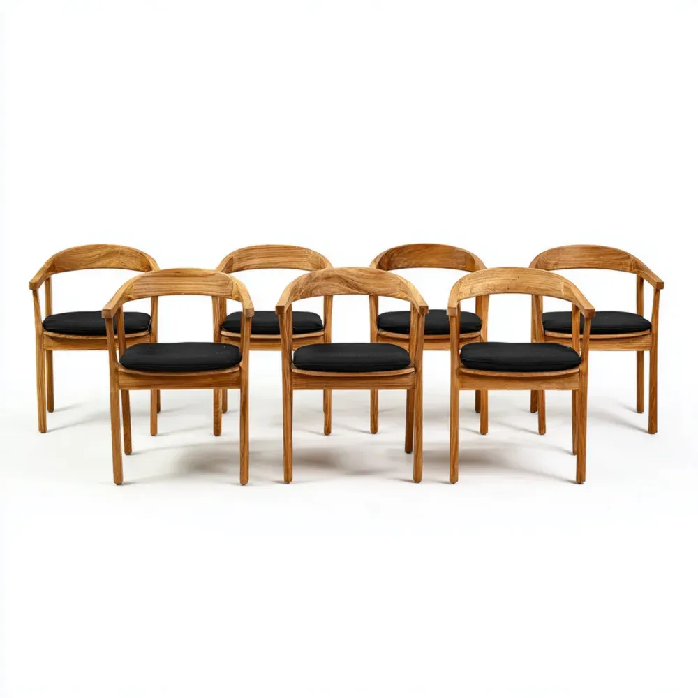 Sillas de jardín de madera 55x55x78 cm con cojín desmontable - Diseño clásico