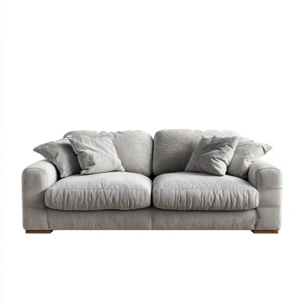 Sofá de Tela 200x90x85 cm – Gris Claro – Diseño Moderno