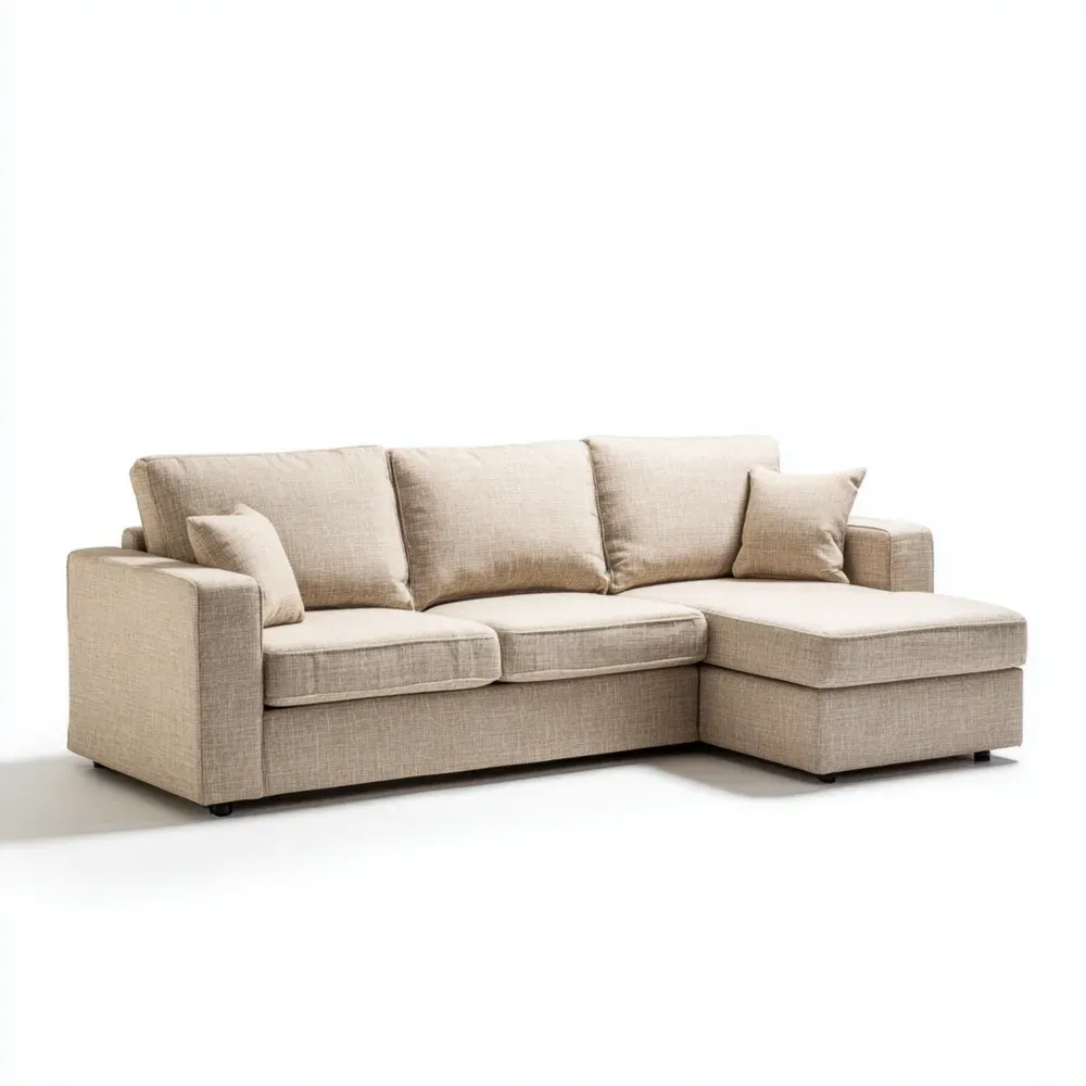 Sofá seccional 250x90x85 cm - Tela Beige