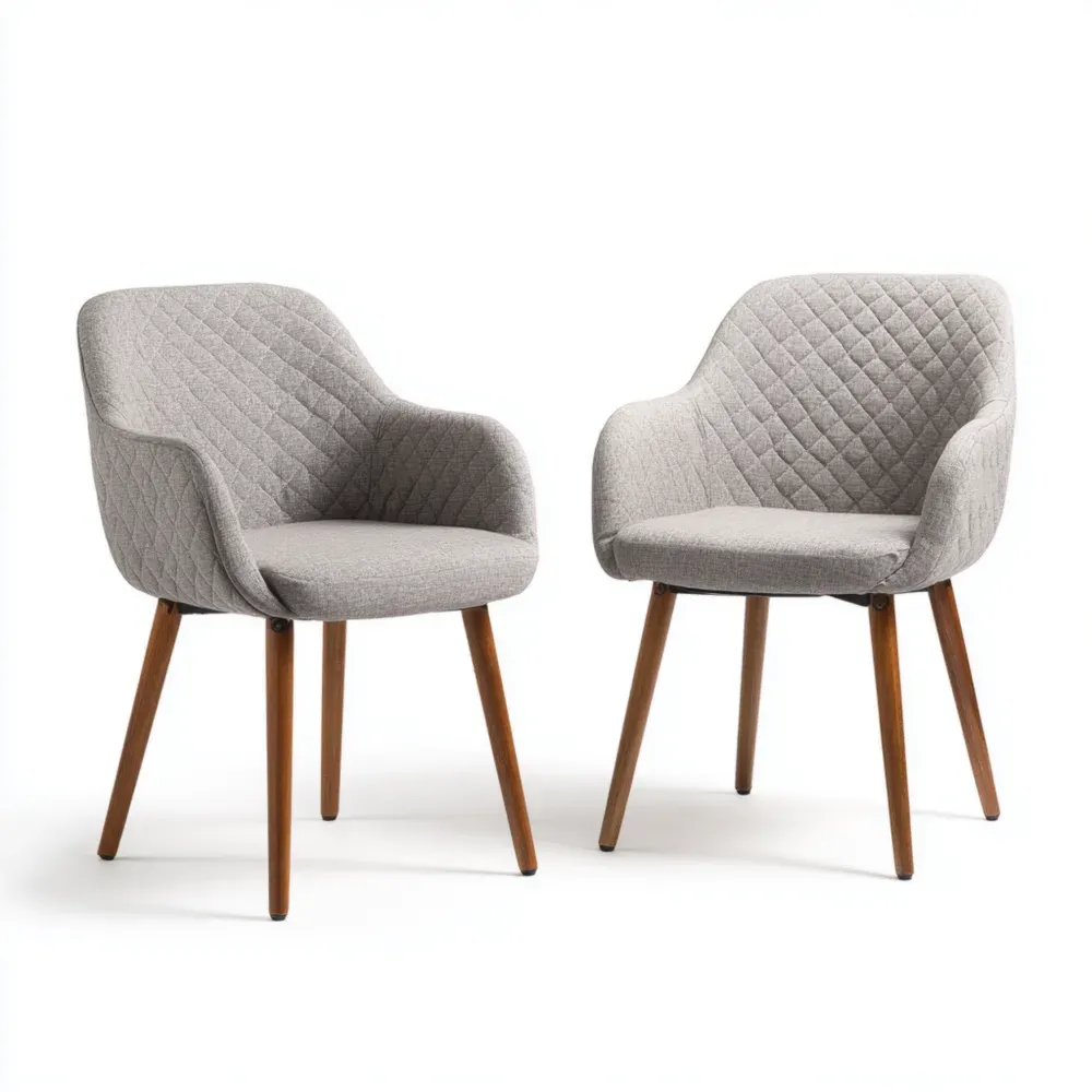 Sillas de Comedor Tapizadas 55x58x82 cm – Gris Claro – Diseño Moderno