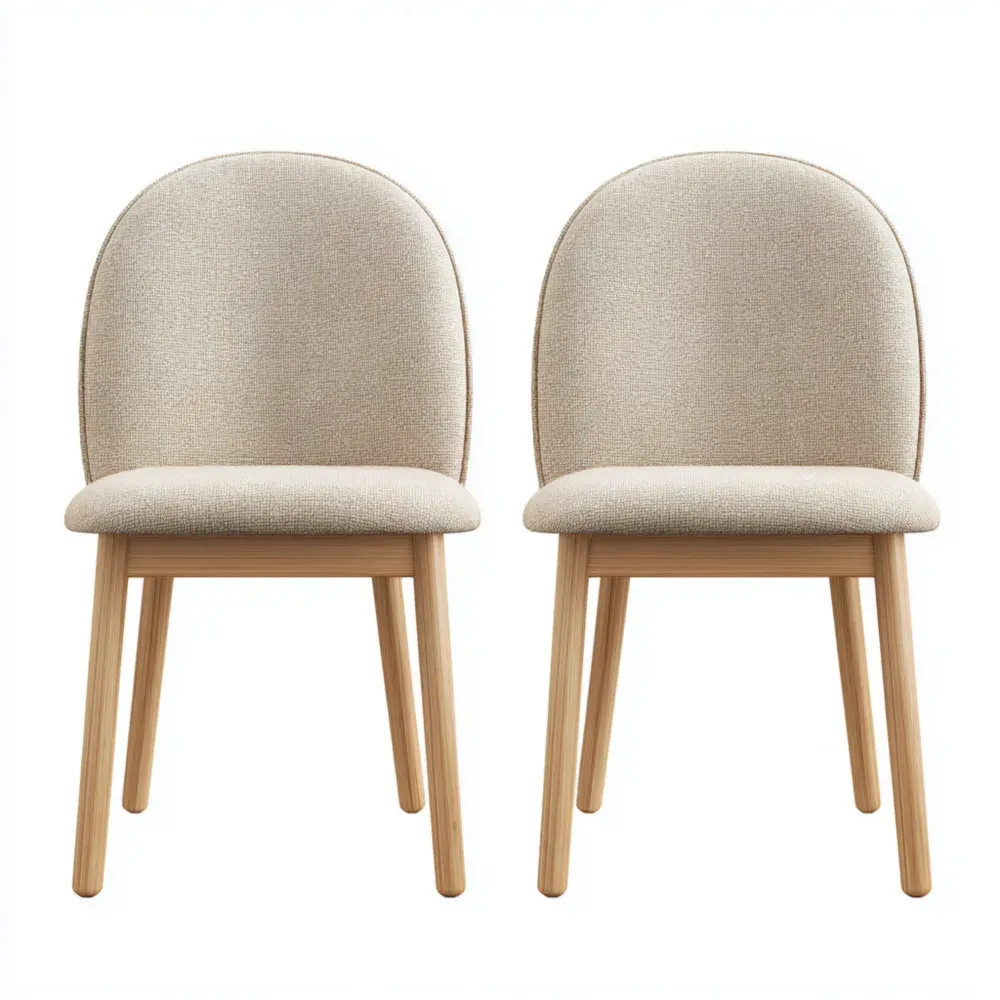 Sillas de Comedor Tapizadas 43x45x85 cm - Beige - Diseño Moderno