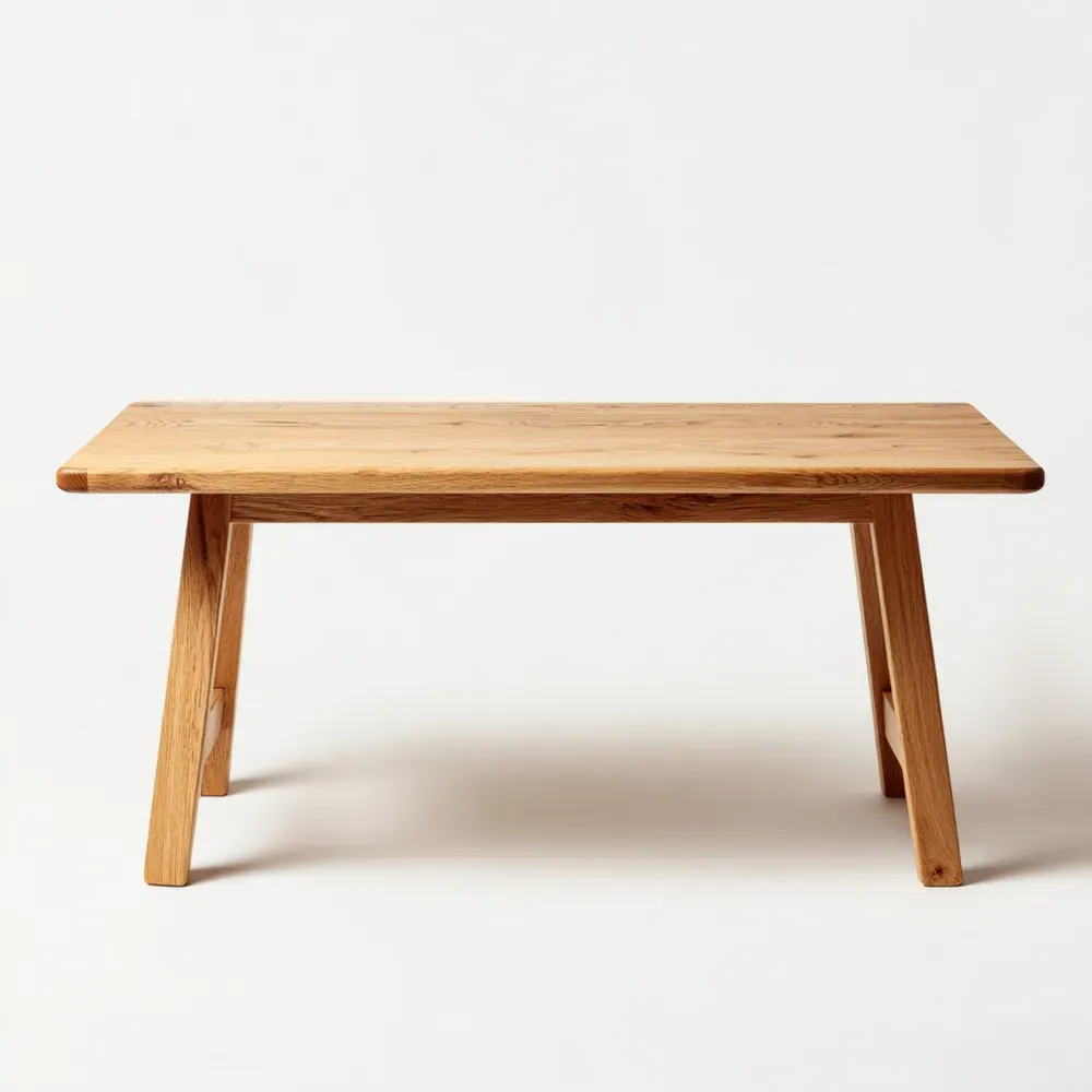 Mesa de comedor 150x80x75 cm de madera de roble - Diseño minimalista Marrón Claro